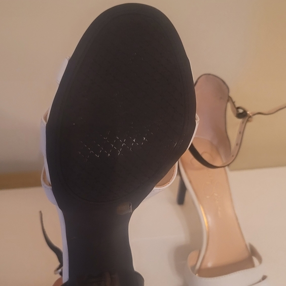 NWOT Jessica Simpson Black White Open Toe Strappy Heel Sandals Shoes Size 8.5 - Picture 3 of 5